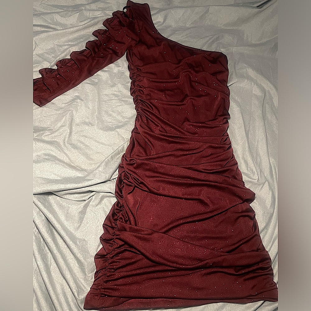 Homecoming/Party Dress- Shimmer Burgundy